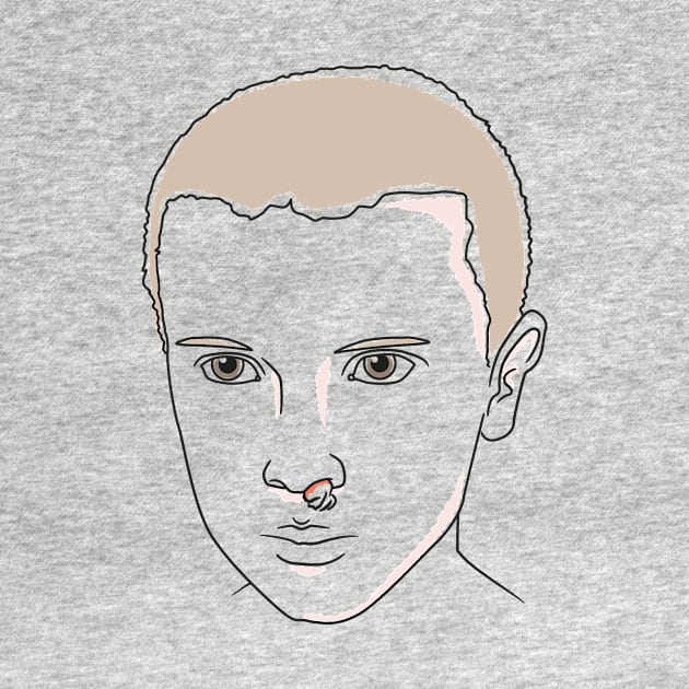 Eleven Hanky Outlined Illustration Stranger Things Parody by udesign